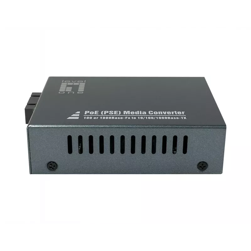 LevelOne RJ45 zu SC Gigabit Medienkonverter, PoE PSE, Multimode-Faser, 0,5 km