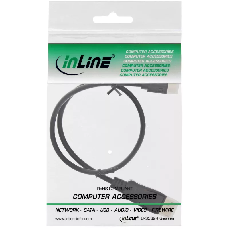 InLine Mini DisplayPort auf DisplayPort Kabel schwarz 1,5 m