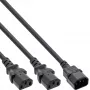 InLine Power-Y-Kabel deutscher Typ F 1x IEC-C14 auf 2x IEC-C13 3m
