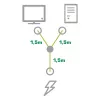 InLine Power-Y-Kabel deutscher Typ F 1x IEC-C14 auf 2x IEC-C13 3m