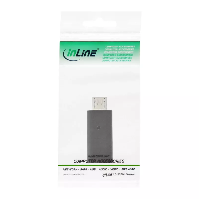 USB 2.0 Adapter InLine 33302I Micro-USB Stecker auf USB-C Buchse
