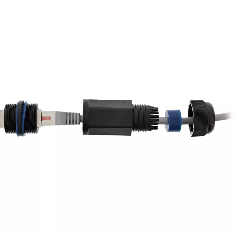 InLine Kat.6 Kupplung, wasserdicht IP67, 2x RJ45 F/F, 1:1