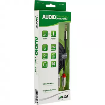 InLine schlank Audiokabel 3,5 mm Stecker / 2x Cinch-Stecker 10 m