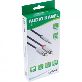 Audiokabel 3,5mm Stecker / 2x RCA Stecker 5m InLine 99245
