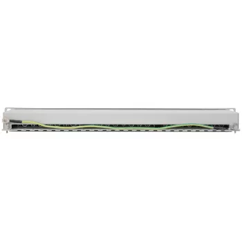 Intellinet Patch Panel, Cat6a, FTP, 24-Port, 1U, geschirmt, 90° Top-Entry LSA-Leisten, Grau