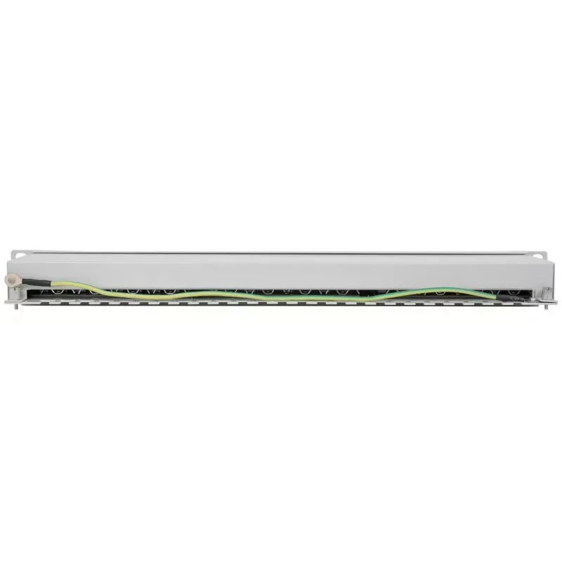 Intellinet Patch Panel, Cat6a, FTP, 24-Port, 1U, geschirmt, 90° Top-Entry LSA-Leisten, Grau