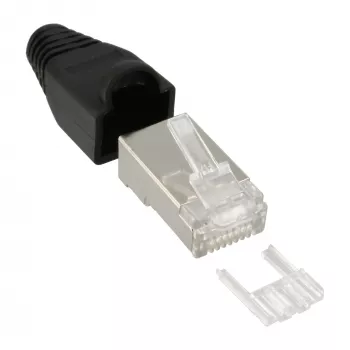 InLine Crimp-Stecker RJ45 8P8C geschirmt mit Einfädelhilfe und Knickschutz 100 St.