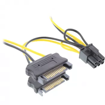 InLine Netzadapter 2x SATA / 6 Pin für PCIe-Grafikkarte 26628B