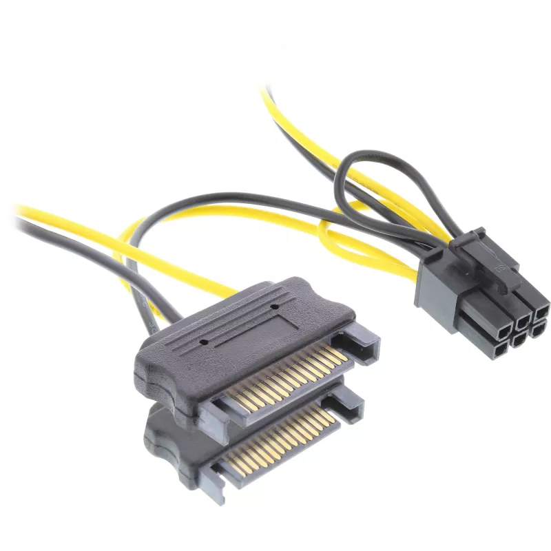 InLine Netzadapter 2x SATA / 6 Pin für PCIe-Grafikkarte 26628B
