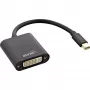 InLine Mini DisplayPort Stecker / DVI-D 24+1 Adapter Buchse Aluminium Schwarz, 0,15 m