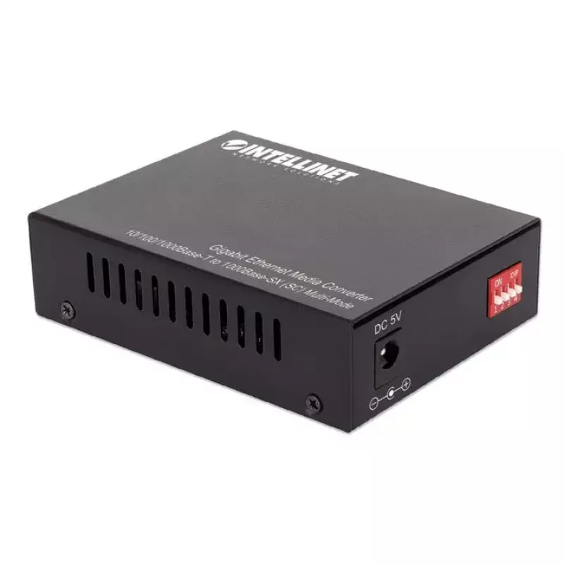 Intellinet Gigabit Ethernet Medienkonverter 10/100/1000Base-T zu 1000Base-SX (SC) Multimode, 550 m (1.800 ft.), Autonegotiation