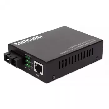 Intellinet Gigabit Ethernet Medienkonverter 10/100/1000Base-T zu 1000Base-SX (SC) Multimode, 550 m (1.800 ft.), Autonegotiation