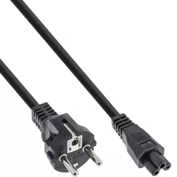 InLine Stromkabel Typ F deutsch / “Mickey Maus” Notebook-Stecker schwarz 10m