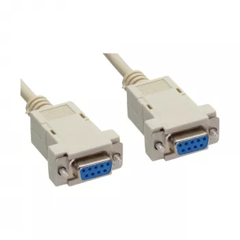 InLine Nullmodem-Kabel DB9-Buchse/Buchse, geklipst, grau, 2 m