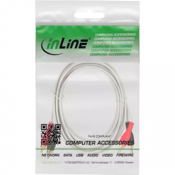 InLine Audiokabel 2x Cinch-Stecker auf Stecker weiß / gold 2m