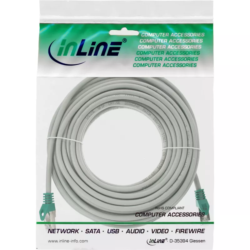 InLine Crossover-Patchkabel PC zu PC F/UTP Cat.5e grau 10m