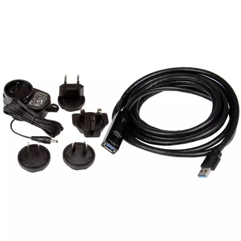 StarTech.com 3m USB 3.0 Aktives Verlängerungskabel – M/F, 3 m, USB A, USB A, USB 3.2 Gen 1 (3.1 Gen 1), Schwarz