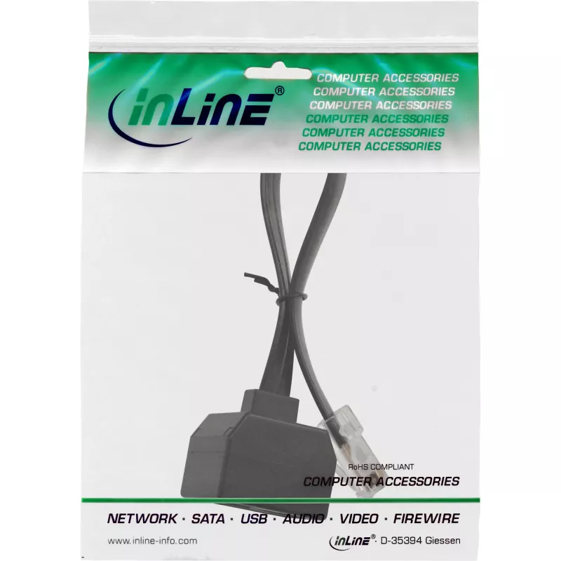 InLine ISDN-Splitter 1 -> 2, 1x RJ45 M / 2x RJ45 F, (8P8C), ohne Widerstände
