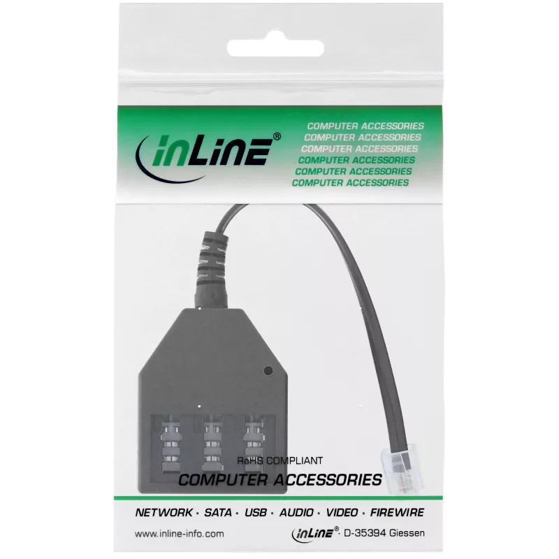 InLine TAE German Adapterkabel RJ11 6P4C Stecker auf TAE NFN Buchse 69942A