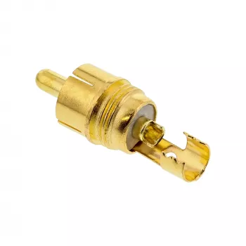 InLine RCA-Stecker zum Löten weißer Ring Metall schwarz für 6 mm Kabel