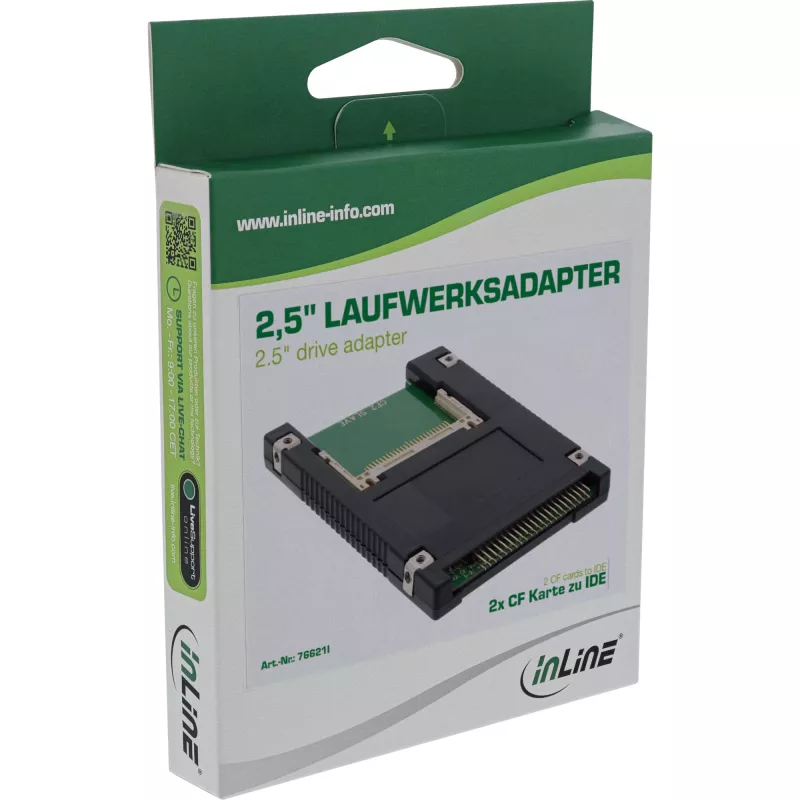 InLine IDE 2,5 Zoll Laufwerk auf 2x Compact Flash Adapter – CF-Karten als Festplatten nutzen
