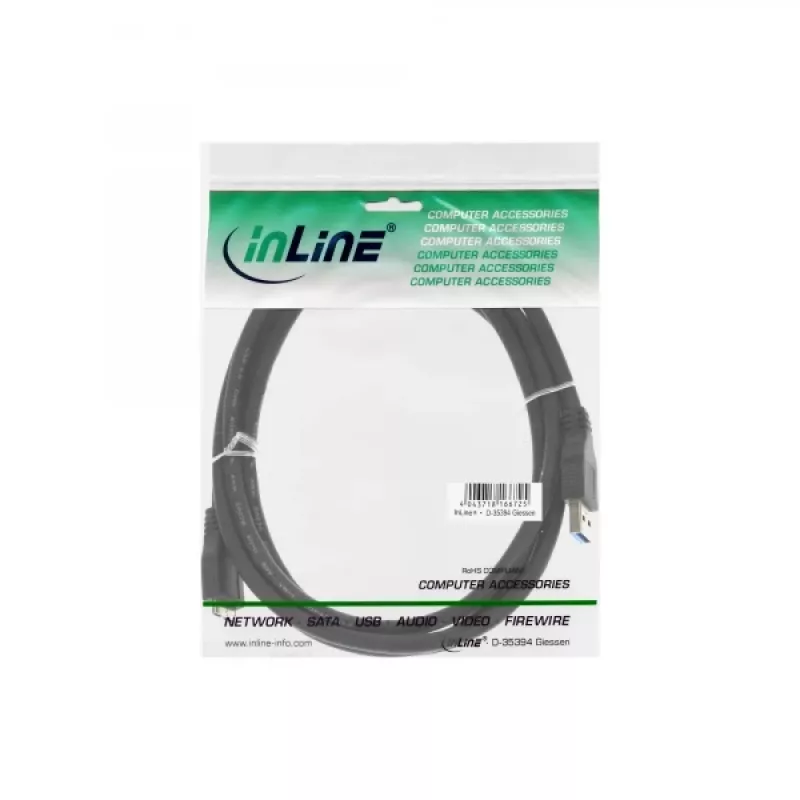 InLine USB 3.2 Gen.1 Kabel Typ A Stecker / Micro B Stecker, schwarz, 2m