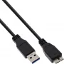 USB 3.2 Gen.1 Kabel Typ-A-Stecker / Micro-B-Stecker InLine 35410 1m schwarz
