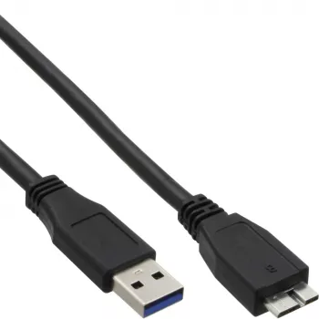 InLine USB 3.2 Gen.1 Kabel Typ A Stecker / Micro B Stecker, schwarz, 0,5 m