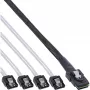 InLine SAS-Kabel Mini SAS SFF8087 auf 4x SATA direkt OCR 0,75 m