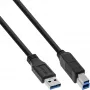 InLine USB 3.2 Gen.1 Kabel Typ A Stecker / Typ B Stecker, schwarz, 0,5 m
