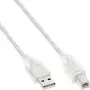 USB 2.0 Kabel Typ A Stecker / Typ B Stecker InLine 34518T 2m transparent