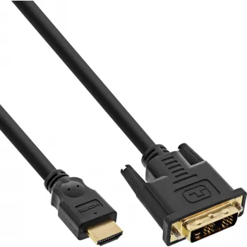 InLine HDMI auf DVI Kabel Stecker / 18+1 Stecker vergoldet 5m