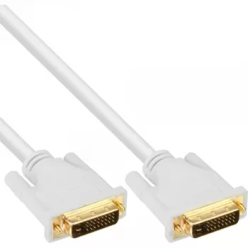 InLine DVI-D-Kabel 24+1 Stecker/Stecker DVI Dual Link weiß/gold 3m