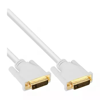 InLine DVI-D-Kabel 24+1 Stecker/Stecker DVI Dual Link weiß/gold 2m