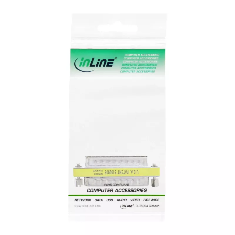 InLine Mini Adapter 25-polig Sub-D Stecker auf Stecker