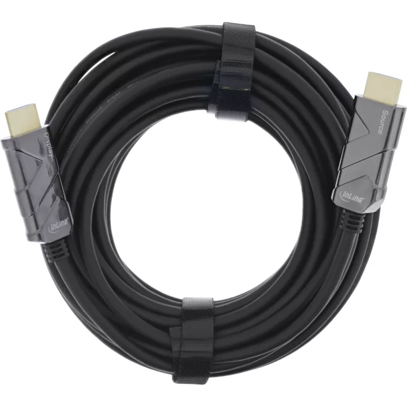 InLine HDMI AOC Kabel, Ultra High Speed HDMI Kabel, 8K4K, schwarz, 80m