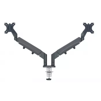 Leitz Ergo platzsparende Dual-Monitor-Halterung, 9 kg, 43,2 cm (17 Zoll), 81,3 cm (32 Zoll), 75 x 100 mm, Höhenverstellung, Grau