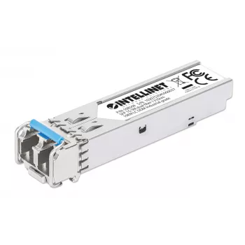 Intellinet Industrial Gigabit Fiber SFP Optisches Transceiver-Modul 1000Base-LX Singlemode 10 km Silber
