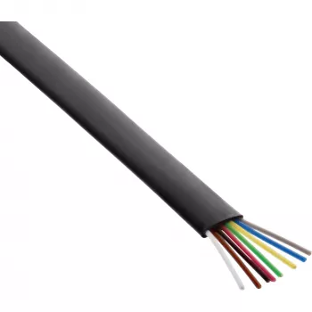 InLine Modulares Kabel 68818 8-adriges Flachbandkabel 100m Ring Schwarz