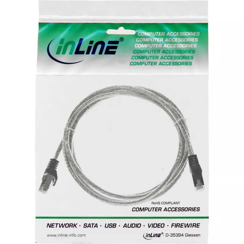 InLine Patchkabel SF/UTP Cat.5e transparent 1m