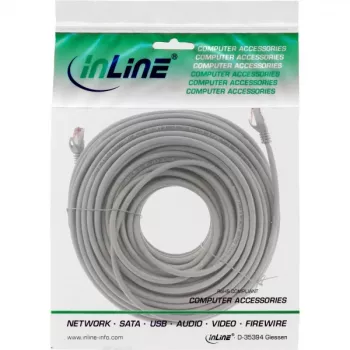 InLine Patchkabel S/FTP PiMF Cat.6 250MHz Kupfer halogenfrei grau 50m