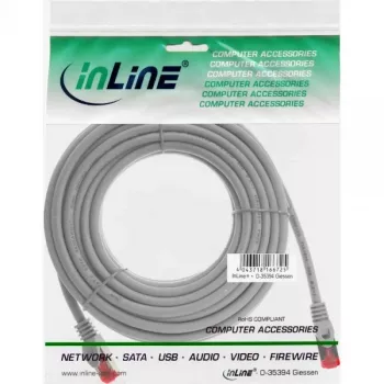 InLine Patchkabel S/FTP PiMF Cat.6 250MHz Kupfer halogenfrei grau 15m
