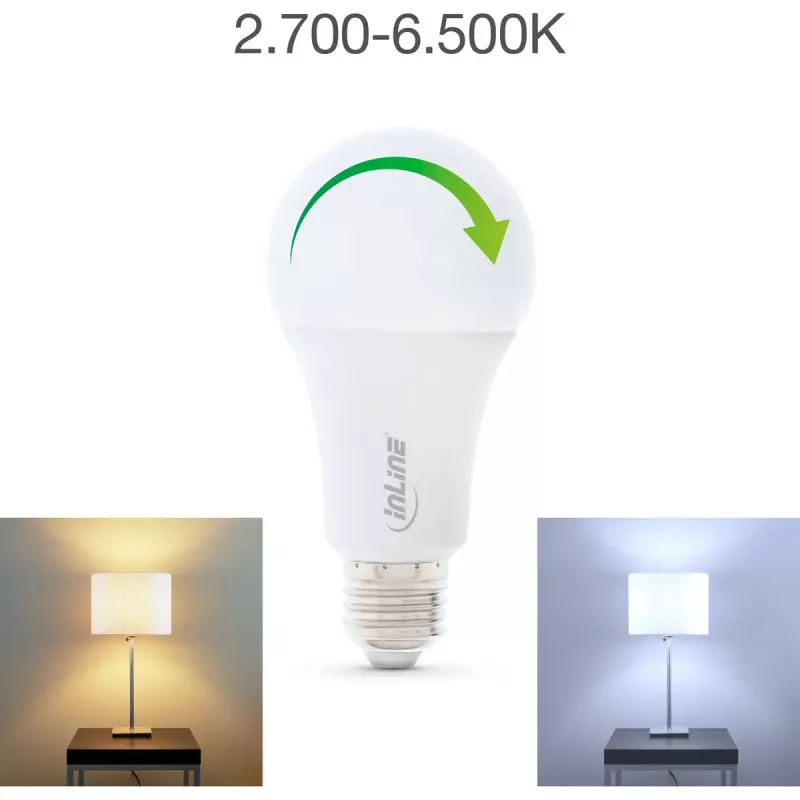 InLine SmartHome LED-Lampe RGB E27, 900LM