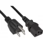 InLine 40er-Pack Bulk-Pack Stromkabel USA-Stecker / 3-polig IEC C13 Buchse
