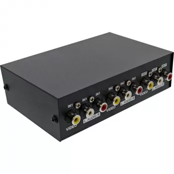 InLine AV-Umschalter manuell 2-Port 3x Cinch IN/OUT Composite Schwarz
