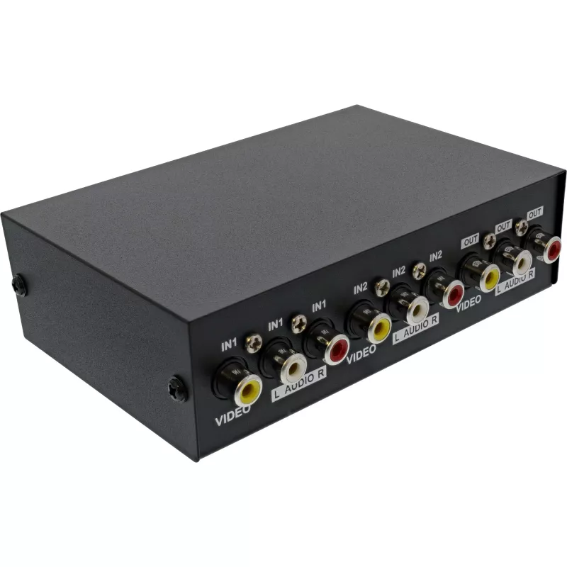 InLine AV-Umschalter manuell 2-Port 3x Cinch IN/OUT Composite Schwarz