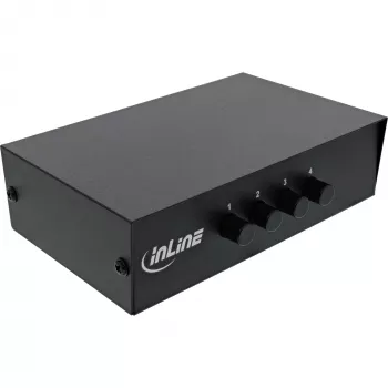 InLine AV Switch manuell 4-Port 3x RCA IN/OUT Composite Schwarz