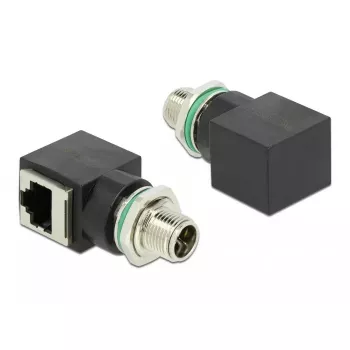 Netzwerkadapter DeLOCK M12 8-polig X-codiert Stecker auf RJ45-Buchse