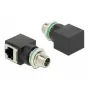 Netzwerkadapter DeLOCK M12 8-polig X-codiert Stecker auf RJ45-Buchse