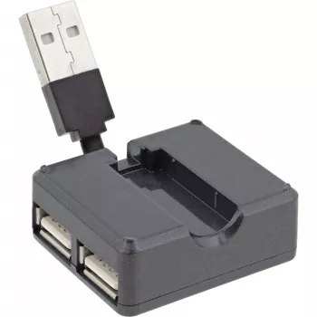 InLine USB 2.0 4-Port Hub, USB-A Stecker auf 4x USB-A Buchse, Kabel 4cm